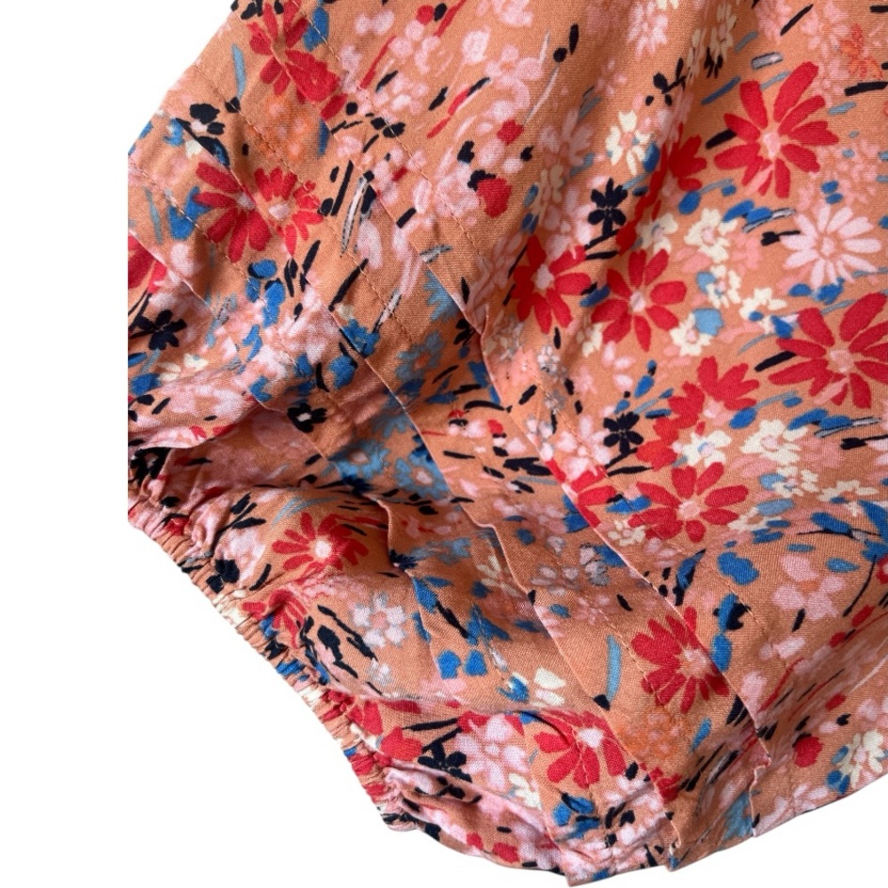 Jessica Simpson Simona Midi Dress Smocked Bodice Pockets Peach Blue Floral 3X - Picture 5 of 12